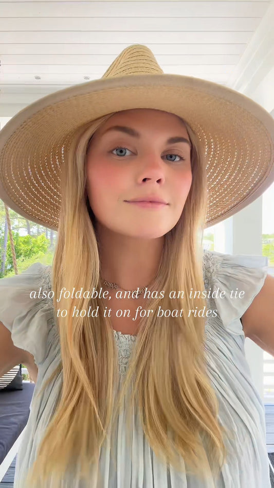 Wide Brim Fedora Straw Sun Hat – Lightweight Summer Beach Hat - WOOLX