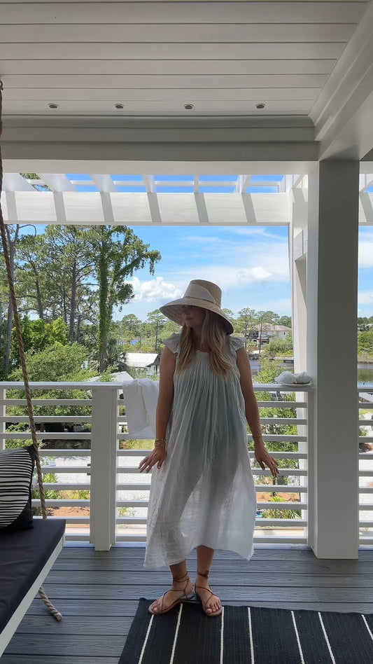 Wide Brim Straw Sun Hat With White Band – Elegant Summer Beach Hat - WOOLX