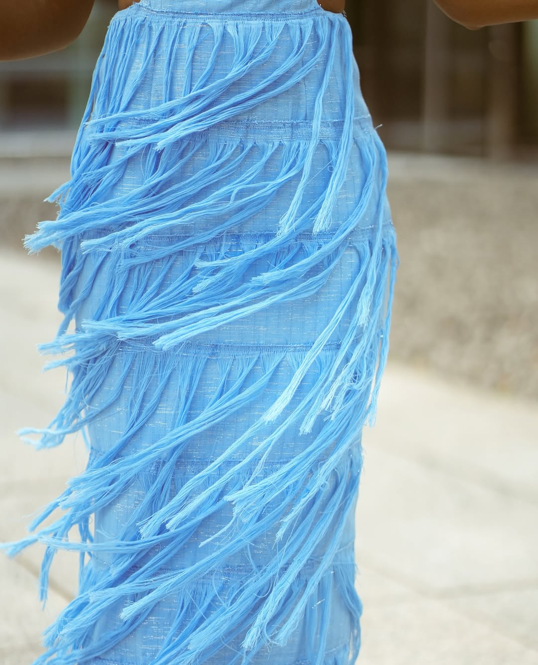 Elegant Cutout Tassels Hem Dress - WOOLX