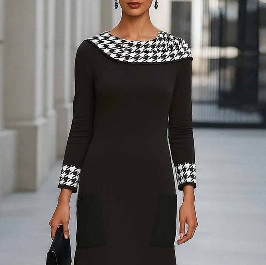 Groovy Round Neck Long Sleeve Maxi Dress - WOOLX