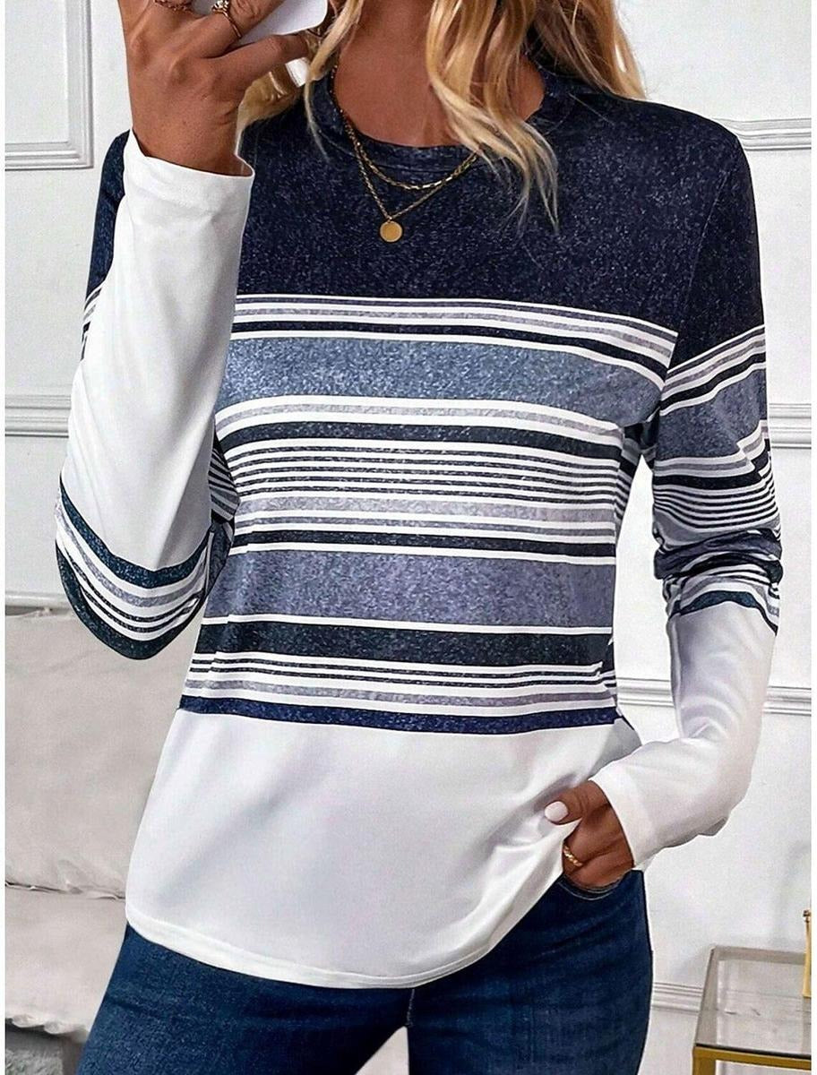 Young Striped Print Long Sleeve Top