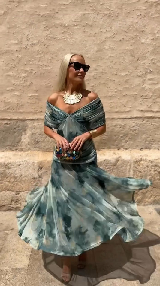 Teal Tie Dye Maxi Dress