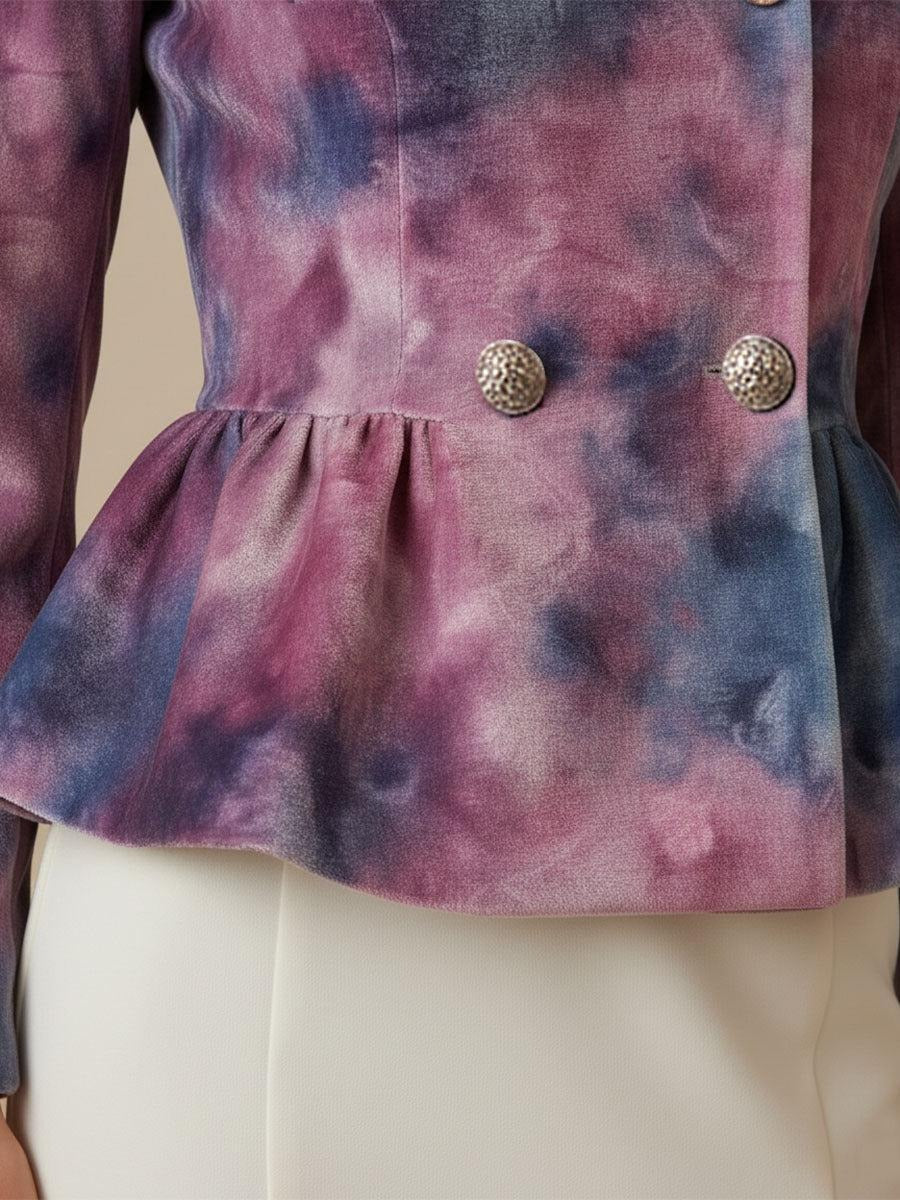 Elegant Purple Long Sleeve Blazer