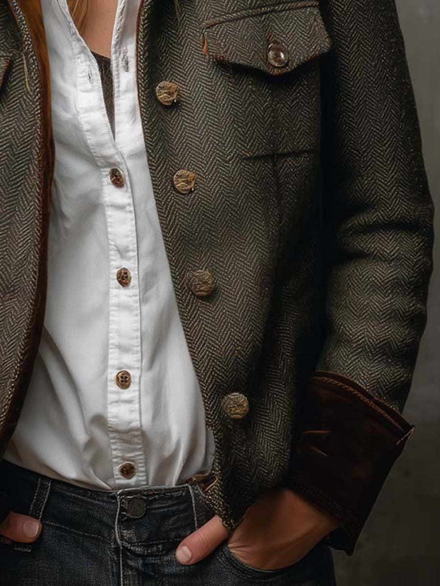 Groovy Collared Long Sleeve Outerwear