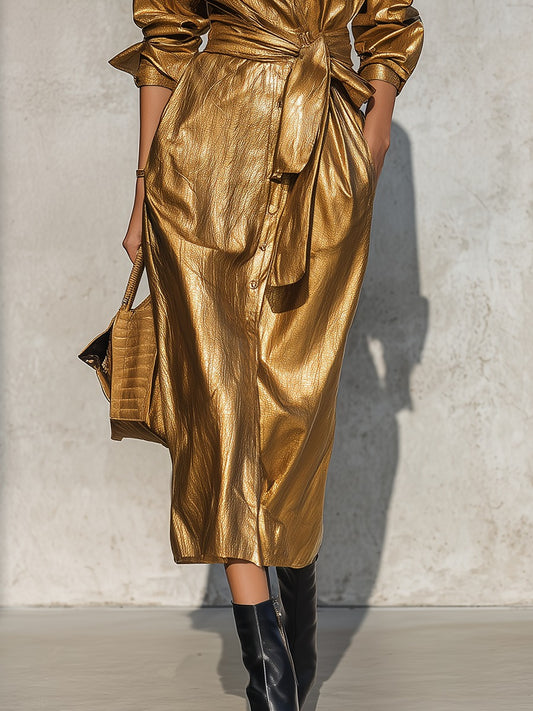 Urban Chic Collared Long Shirt Dress