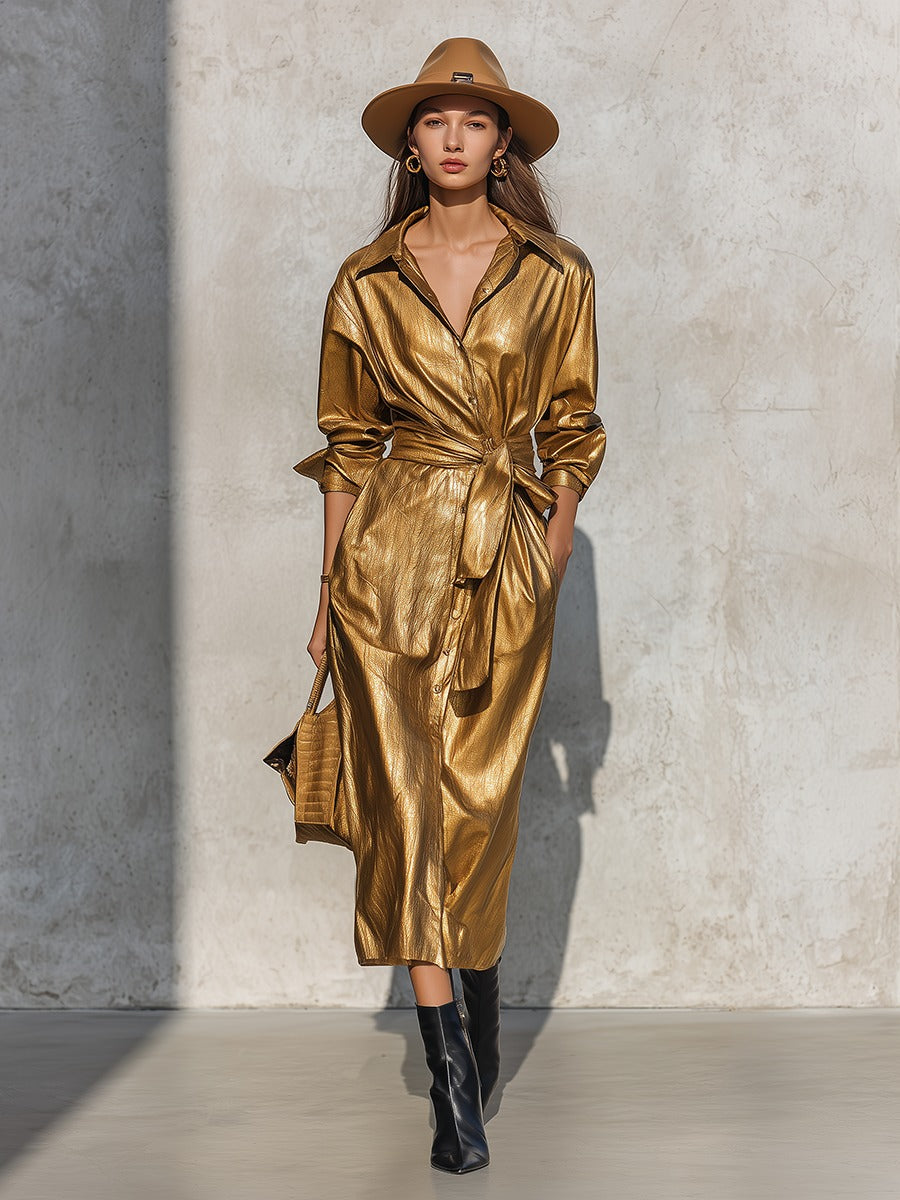 Urban Chic Collared Long Shirt Dress