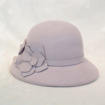 three-dimensional flower wool woolen hat - WOOLX