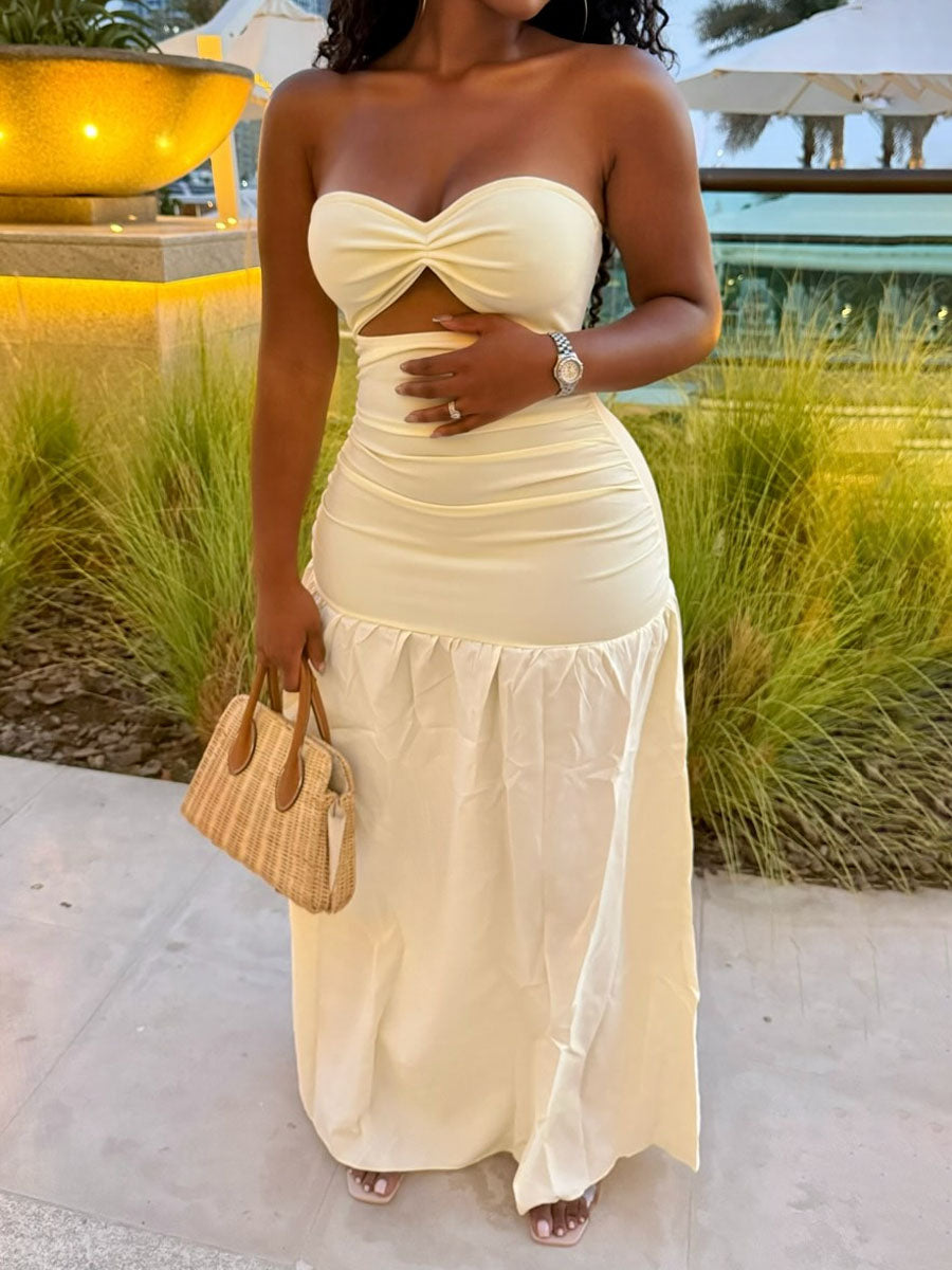 Strapless Cutout Dress - WOOLX