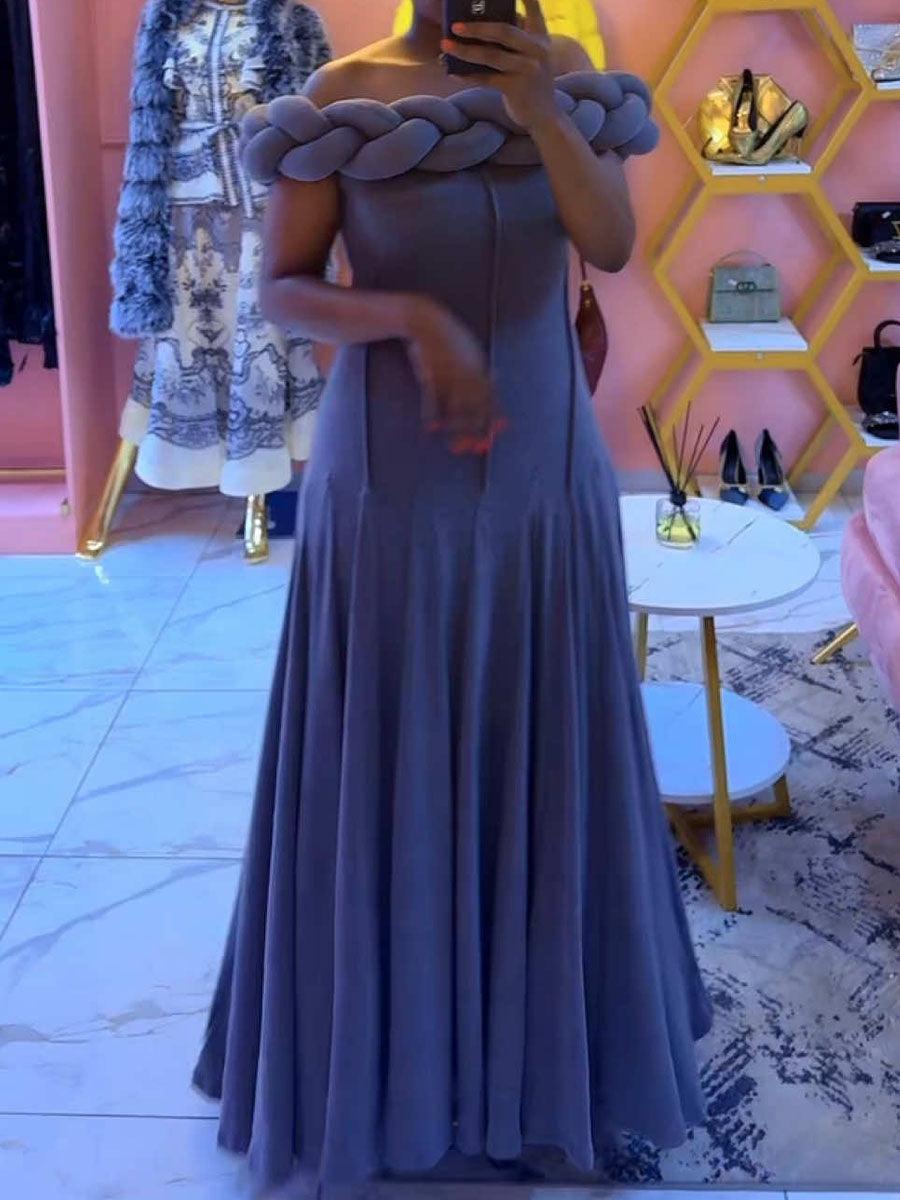 Elegant Off Shoulder Maxi Dress - WOOLX