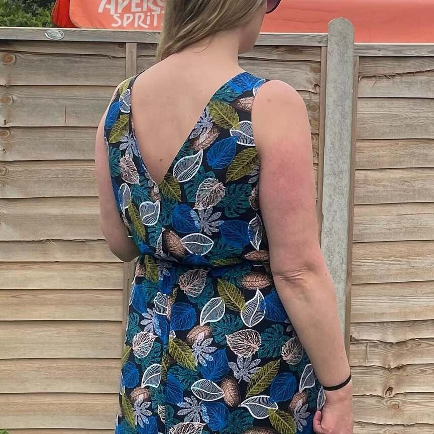 Blue Leaf - Printed Sleeveless Maxi Dress - WOOLX