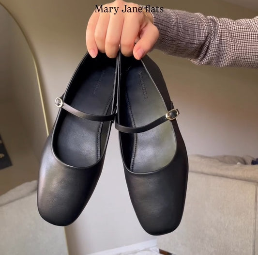 Black Mary Jane Flats - WOOLX