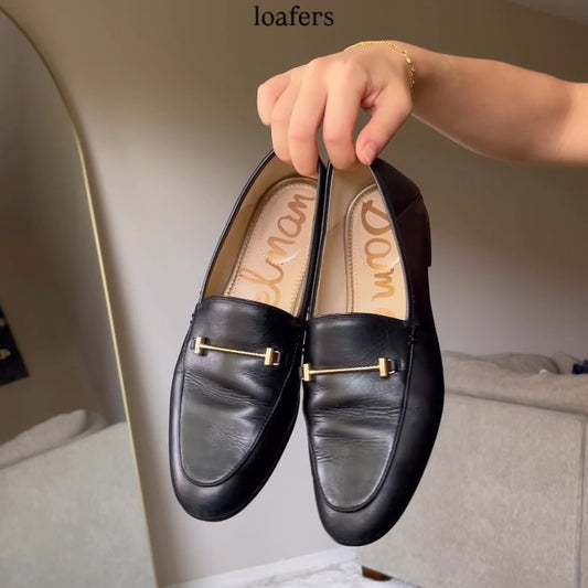 Black Loafers With Gold Accents - WOOLX