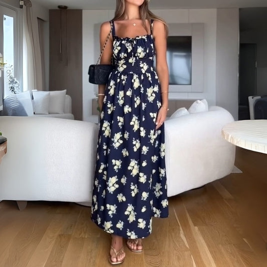 Enchanting Navy Floral Maxi Dress - WOOLX