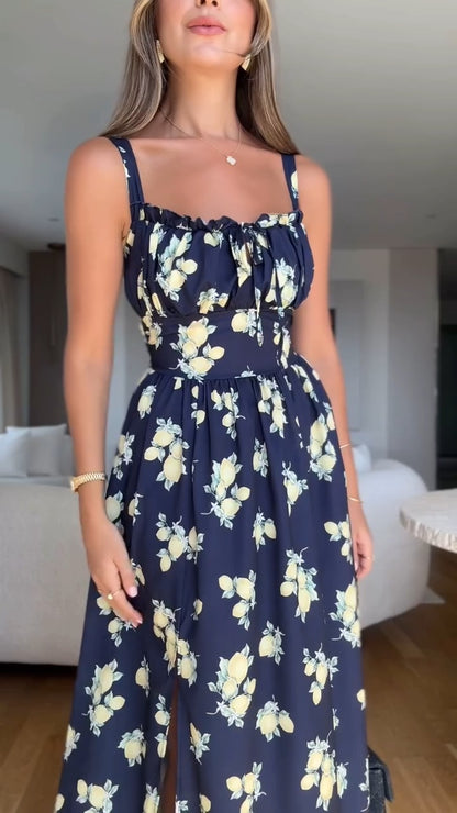 Enchanting Navy Floral Maxi Dress - WOOLX