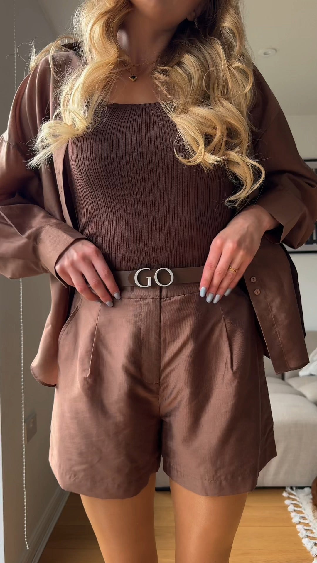 Stylish Brown Three Piece Outfit Set - WOOLX