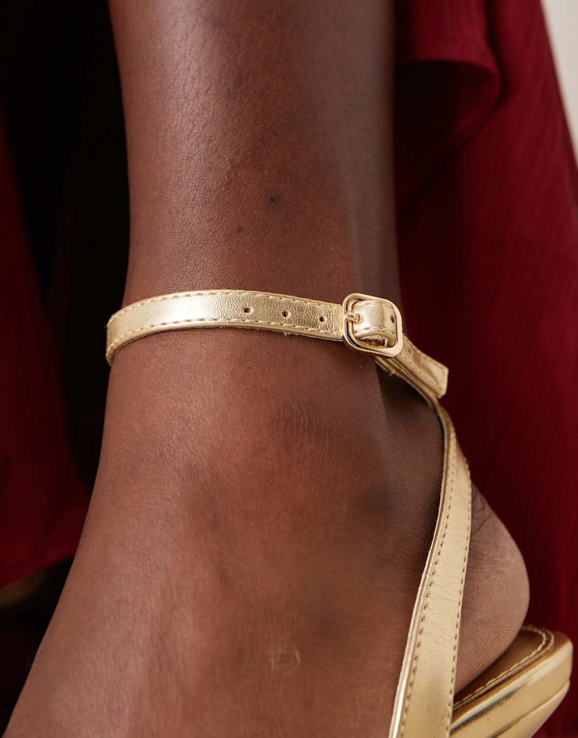 Glamorous Gold Ankle Strap High Heel Sandals - WOOLX