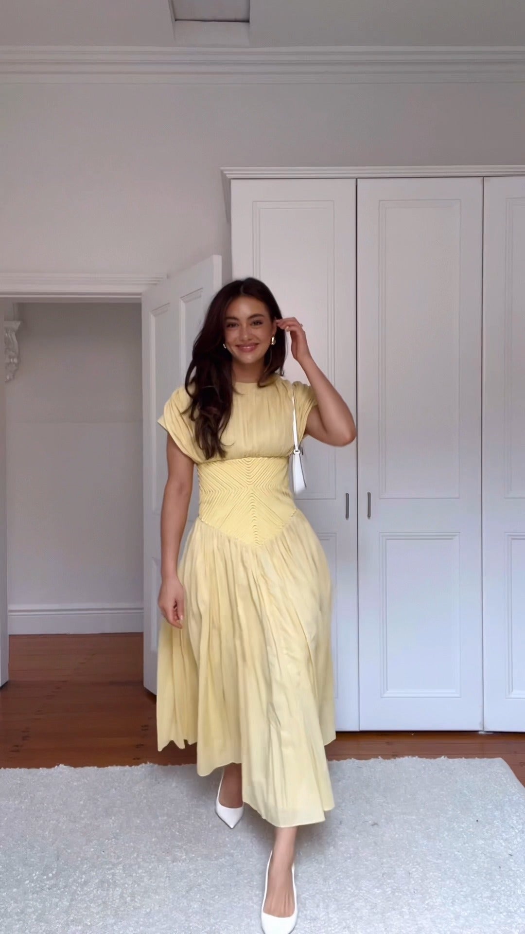 Charming Light Yellow Midi Dress - WOOLX