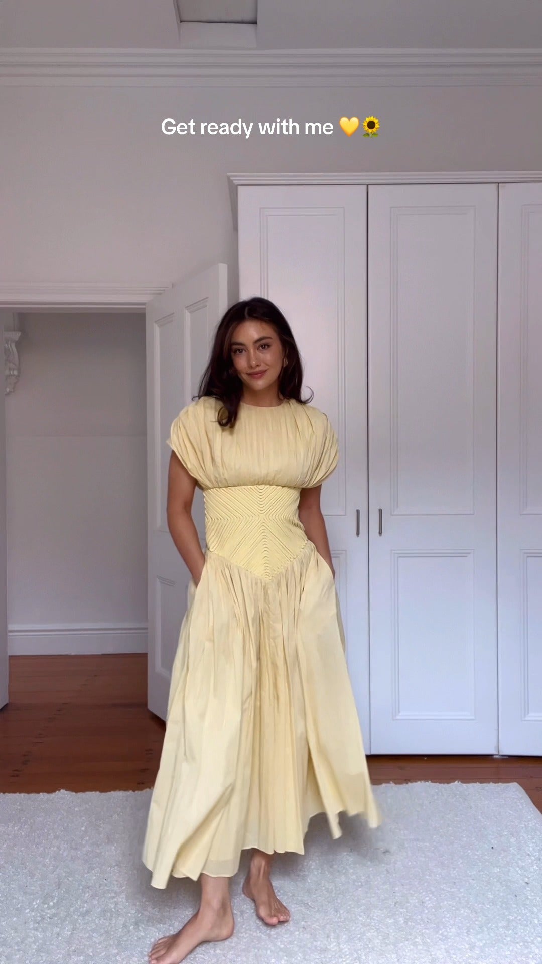 Charming Light Yellow Midi Dress - WOOLX