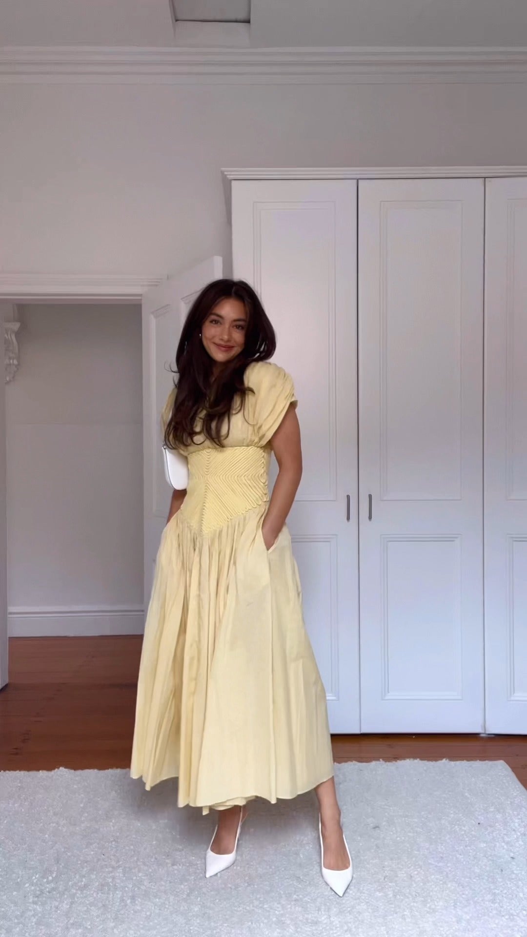 Charming Light Yellow Midi Dress - WOOLX