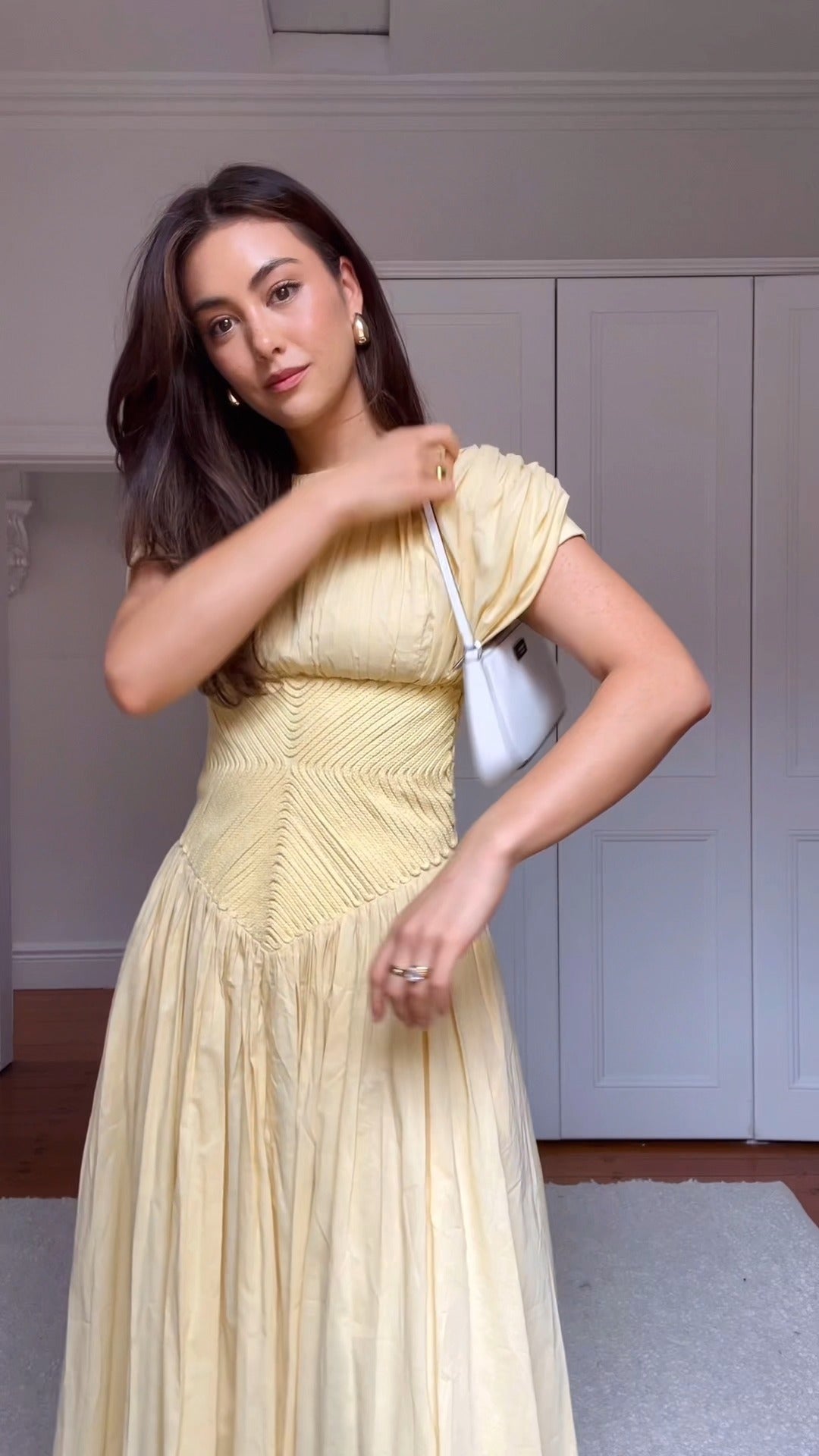 Charming Light Yellow Midi Dress - WOOLX