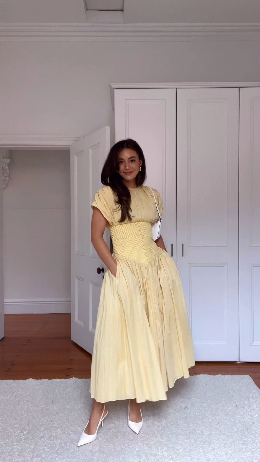 Charming Light Yellow Midi Dress - WOOLX