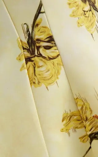 Light Yellow Floral Print Strapless Midi Dress - WOOLX