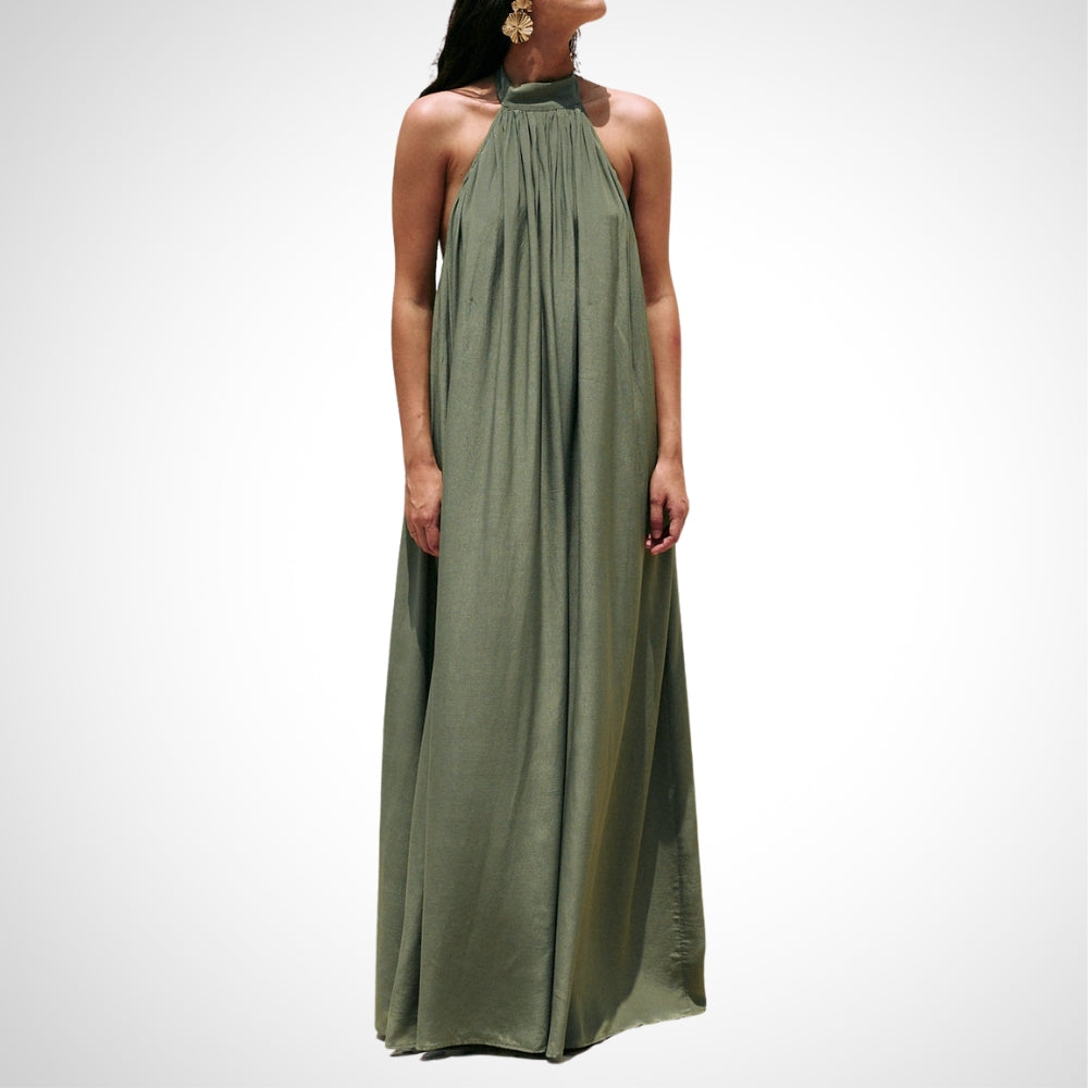 Halter Neck Maxi Dress - WOOLX