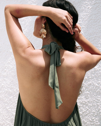 Halter Neck Maxi Dress - WOOLX