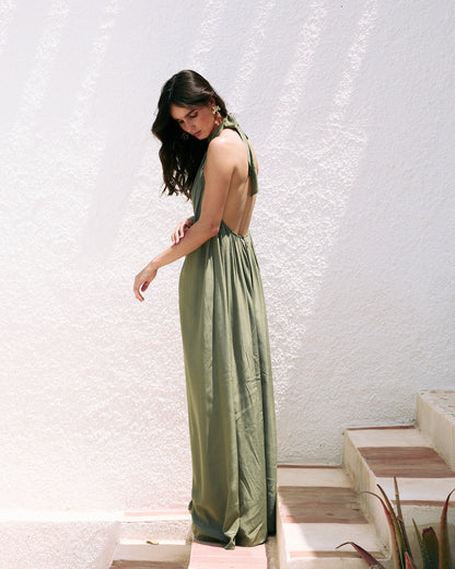 Halter Neck Maxi Dress - WOOLX