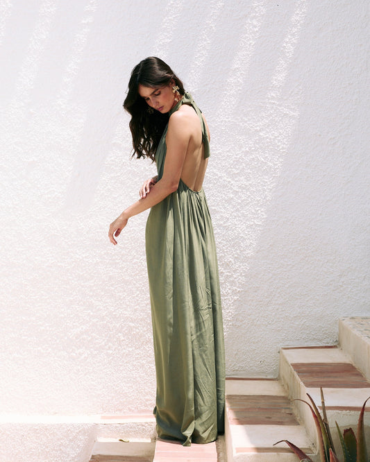 Halter Neck Maxi Dress - WOOLX