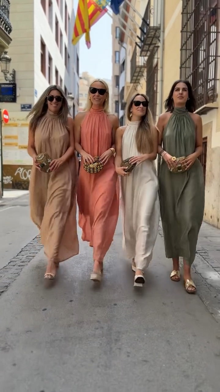 Halter Neck Maxi Dress - WOOLX