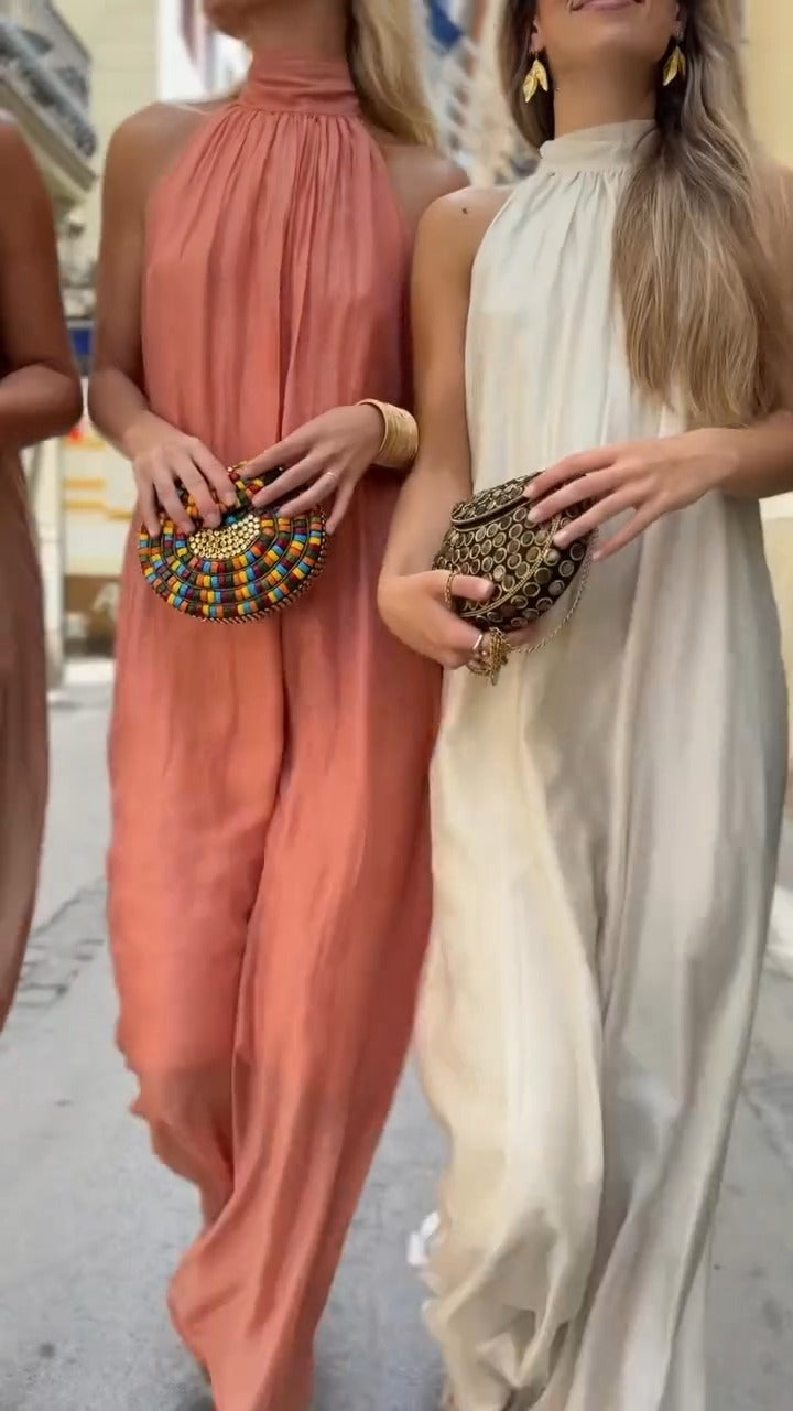 Halter Neck Maxi Dress - WOOLX