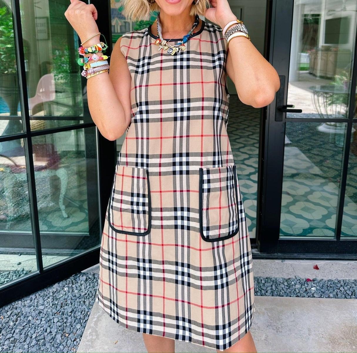 Trendy Plaid Print Sleeveless Mini Dress - WOOLX