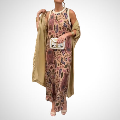 Sleeveless Floral Print Maxi Dress - WOOLX