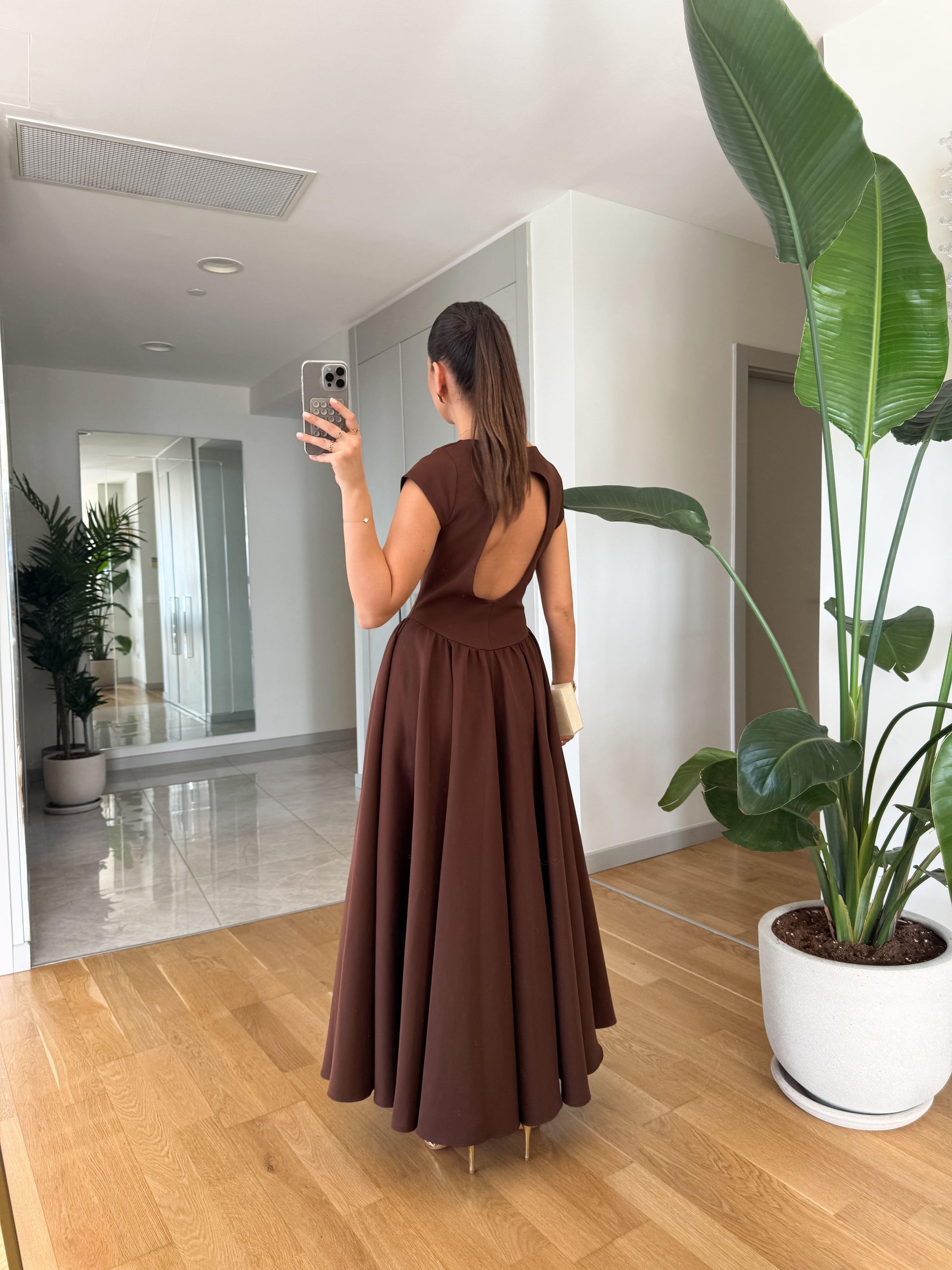 Cap Sleeve A Line Maxi Dress - WOOLX