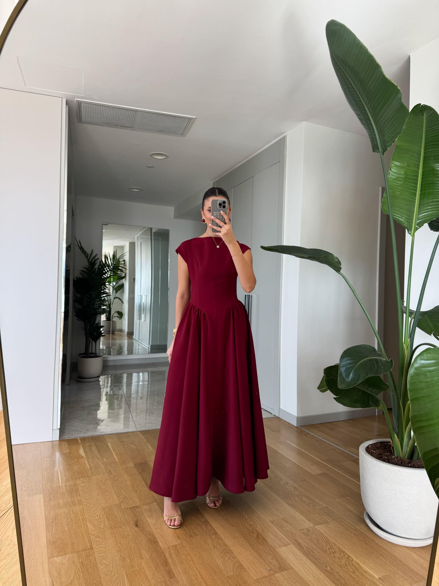 Cap Sleeve A Line Maxi Dress - WOOLX