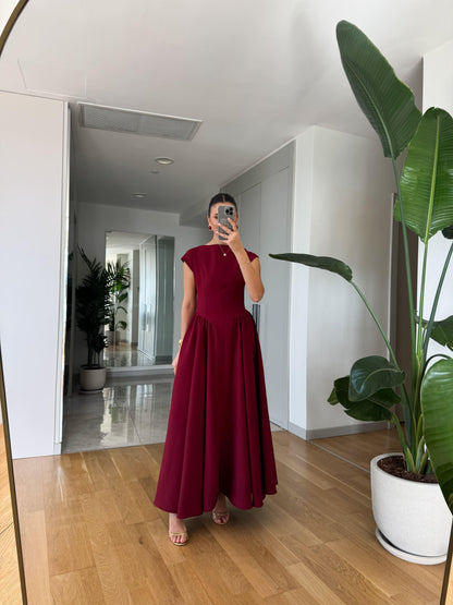 Cap Sleeve A Line Maxi Dress - WOOLX