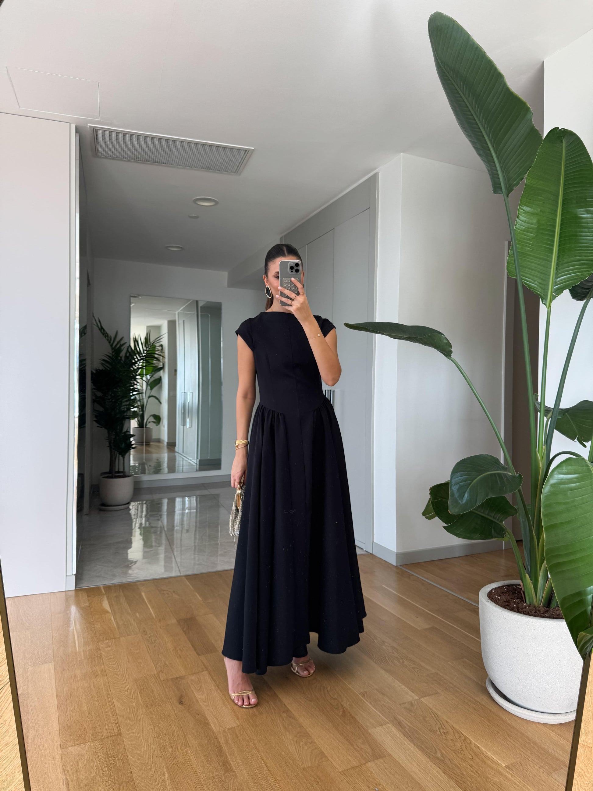 Cap Sleeve A Line Maxi Dress - WOOLX