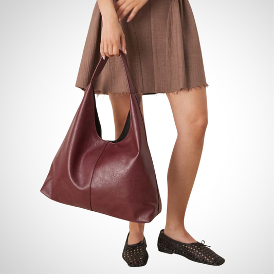 WOOLX DESIGN Large Scoop Tote Bag In Cherry Red - WOOLX