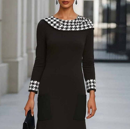 Groovy Round Neck Long Sleeve Maxi Dress - WOOLX