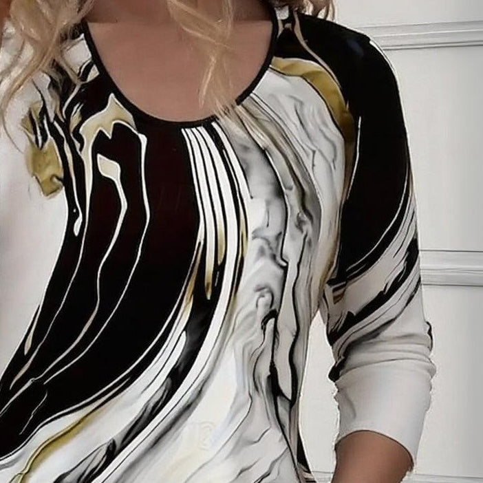 Classy Round Neck Long Sleeve Top - WOOLX