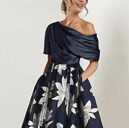 Modern Off The Shoulder Floral Print Maxi Dress