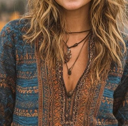Dreamy V-Neck Long Sleeve Top