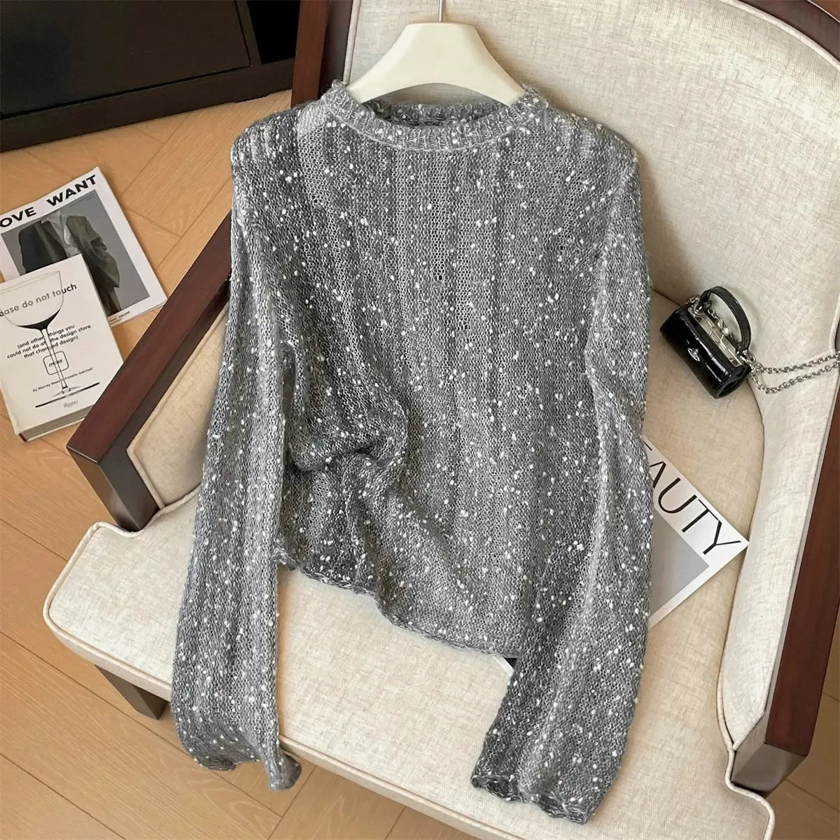 Gorgeous Round Neck Long Sleeve Top