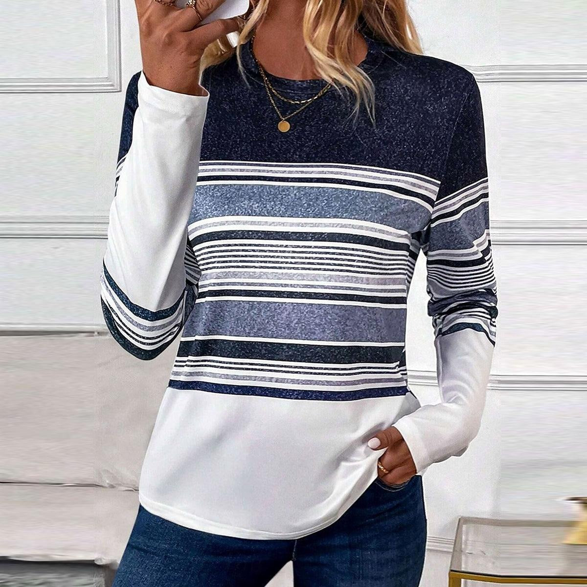 Young Striped Print Long Sleeve Top
