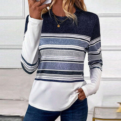 Young Striped Print Long Sleeve Top
