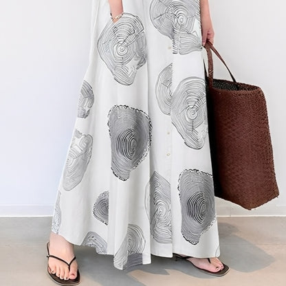 Unique Collared Long Sleeve Maxi Dress