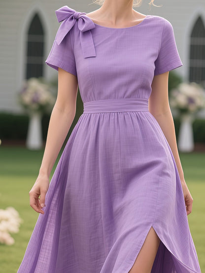 Lavender Short Sleeve Maxi Dress