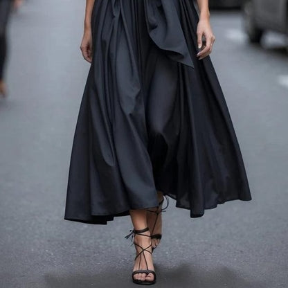 Classy Long Sleeve Plain Midi Dress