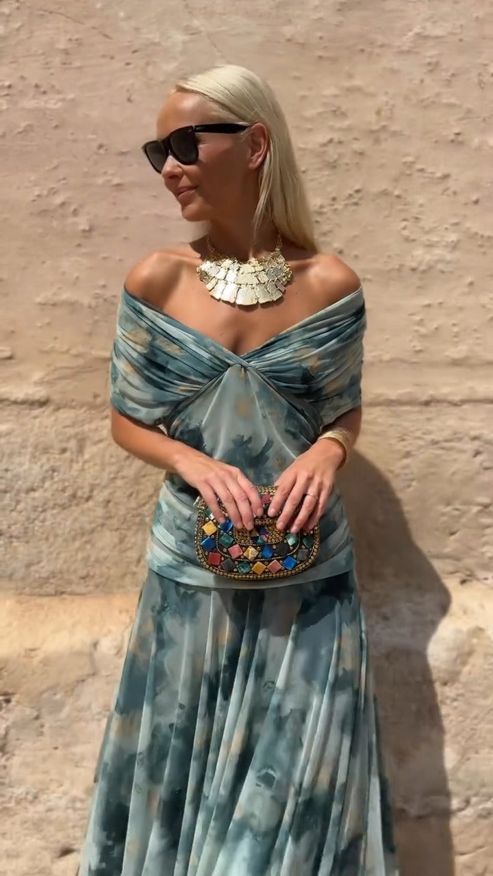 Teal Tie Dye Maxi Dress